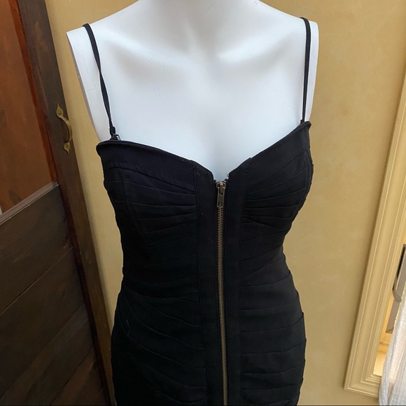 Tracy Reese corset black dress strappy LBD sweetheart neckline size 6 - Picture 5 of 6